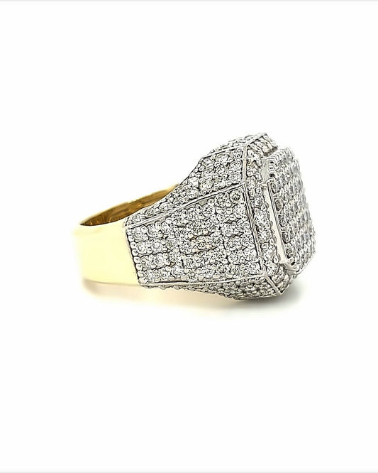 14KT YELLOW GOLD FANCY MENS DIAMOND RING