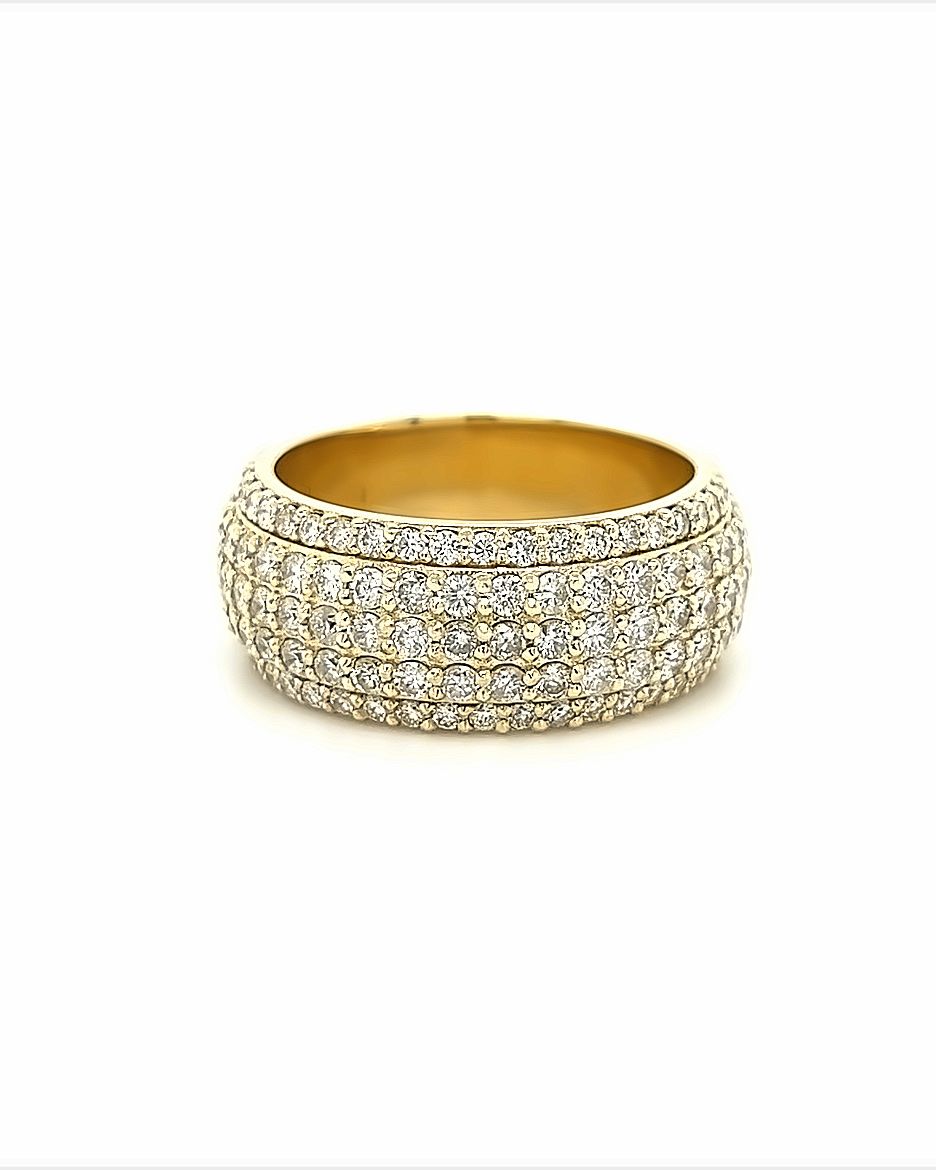 14KT YELLOW GOLD FANCY RING WITH NATURAL DIAMONDS