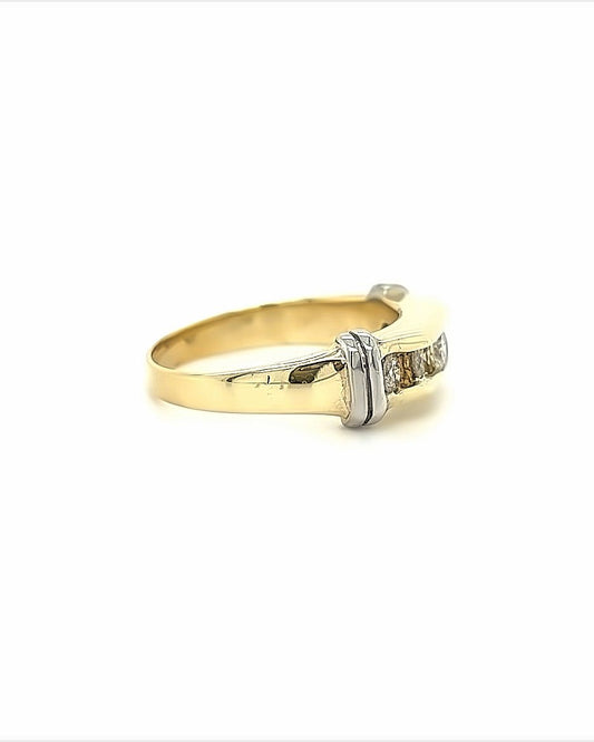 14KT YELLOW GOLD DIAMOND CHANNEL