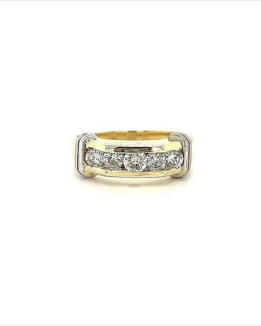 14KT YELLOW GOLD DIAMOND CHANNEL