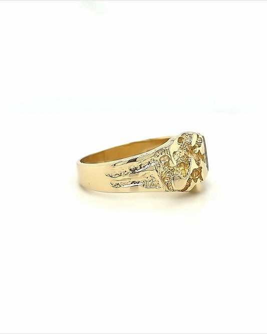 10KT YELLOW GOLD NUGGET STYLE WITH DIAMONDS