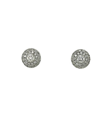 14KT WHITE GOLD DIAMOND CLUSTER STUDS