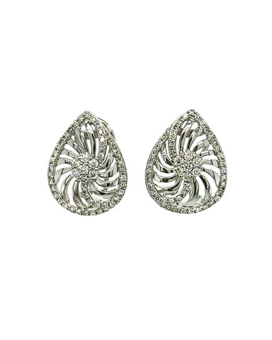 14KT WHITE GOLD DIAMOND PEAR EARRINGS