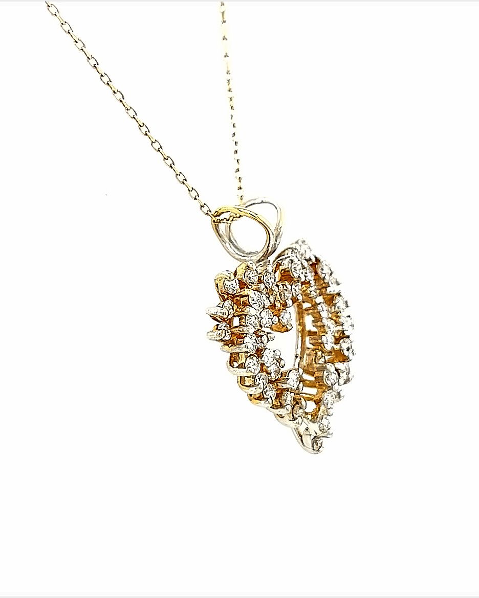 10KT YELLOW GOLD DIAMOND HEART NECKLACE