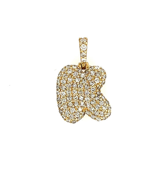 14KT YELLOW GOLD DIAMOND "K" CHARM