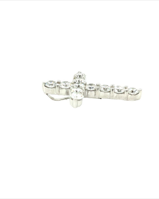 18KT WHITE GOLD BRILLIANT DIAMOND CROSS PENDANT