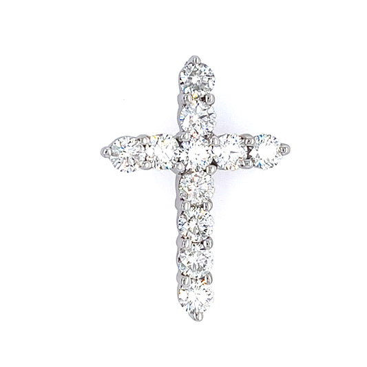 18KT WHITE GOLD BRILLIANT DIAMOND CROSS PENDANT