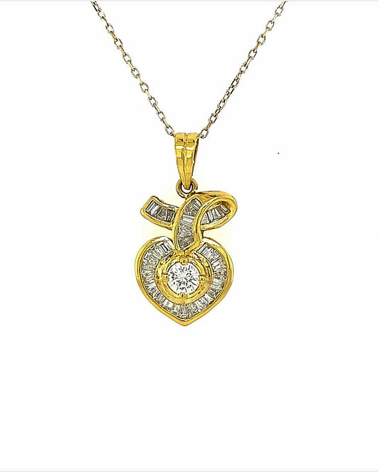 14KT YELLOW GOLD DIAMOND LOVE PENDANT