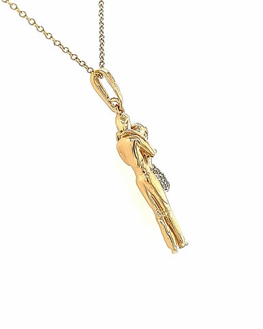 14KT YELLOW GOLD COUPLE LOVE PENDANT