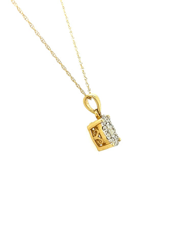 14KT YELLOW GOLD ROUND DIAMOND PENDANT