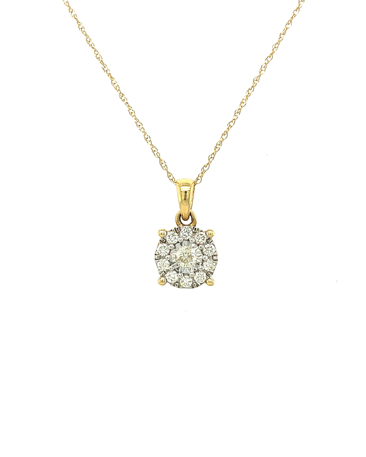 14KT YELLOW GOLD ROUND DIAMOND PENDANT