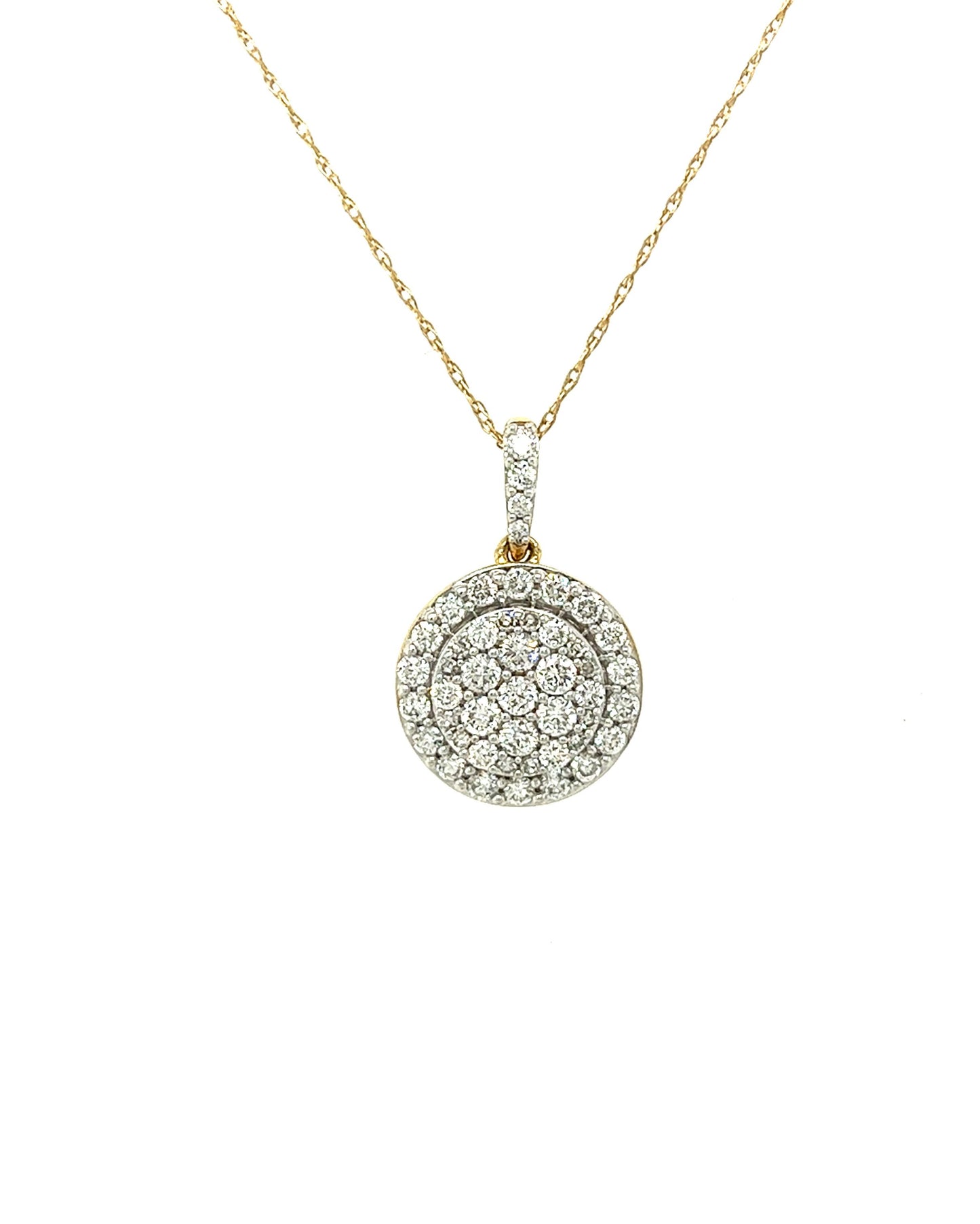 14KT YELLOW GOLD ROUND DIAMOND PENDANT