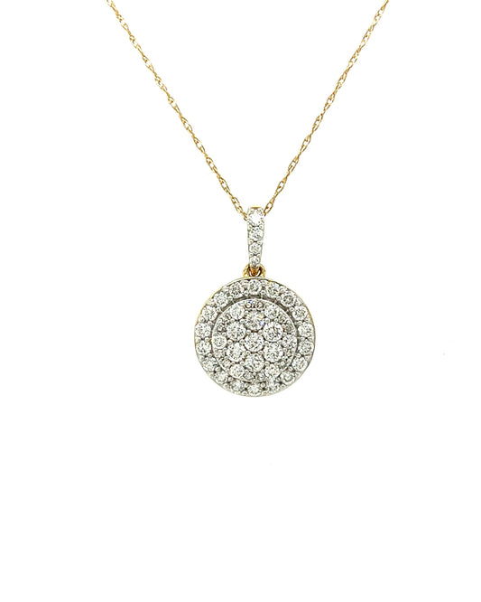 14KT YELLOW GOLD ROUND DIAMOND PENDANT