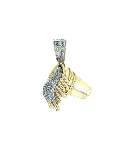 10KT YELLOW GOLD DIAMOND ICE CREAM PENDANT