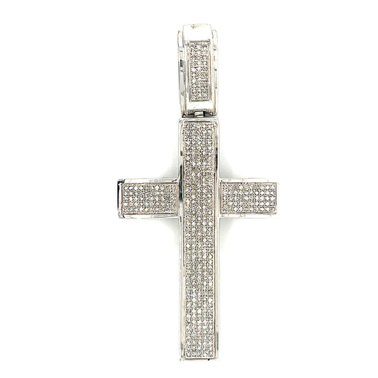 10KT WHITE GOLD DIAMOND CROSS CHARM