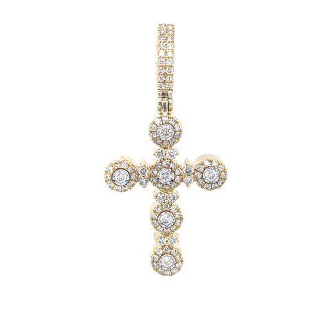 10KT YELLOW GOLD DIAMOND CROSS CHARM