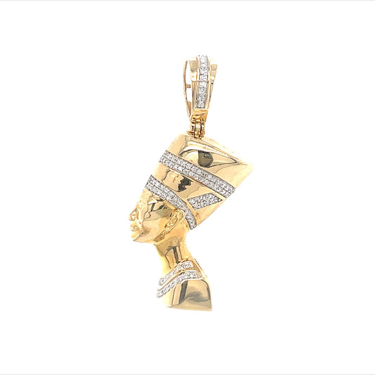 10KT YELLOW GOLD DIAMOND PHARAOH PENDANT