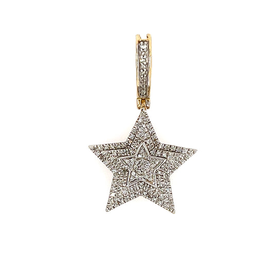 10KT YELLOW GOLD DIAMOND STAR PENDANT