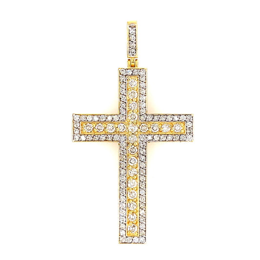 14KT YELLOW GOLD MEDIUM DIAMOND CROSS