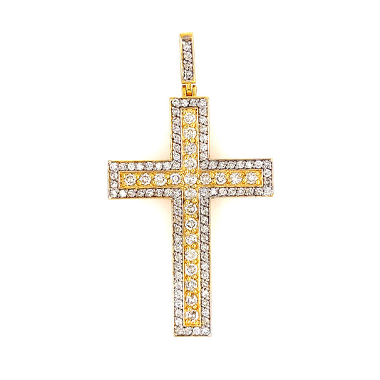 14KT YELLOW GOLD MEDIUM DIAMOND CROSS