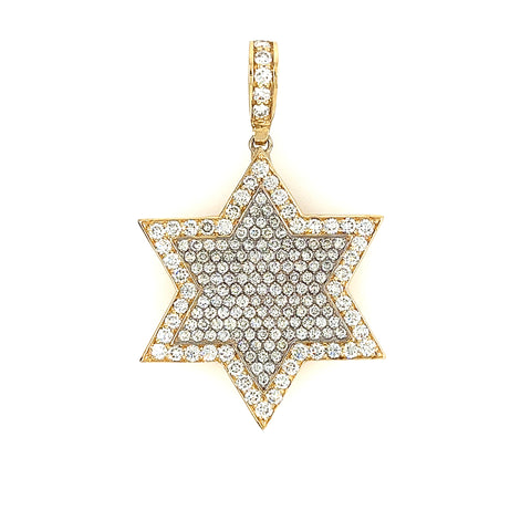 14KT YELLOW GOLD DIAMOND DAVID STAR