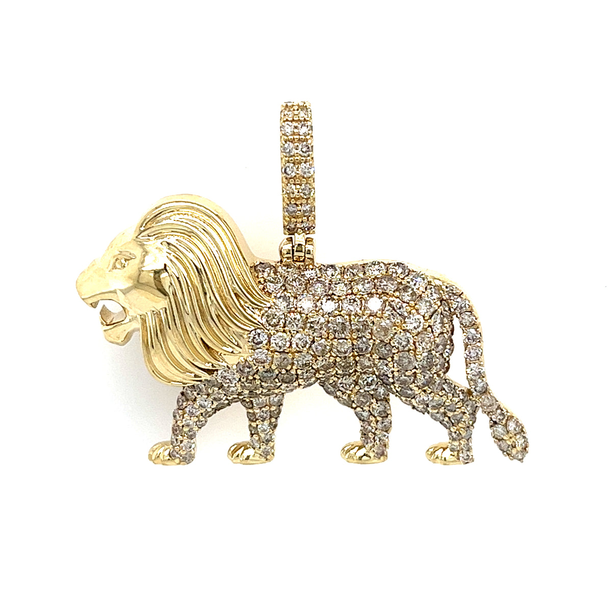 14KT YELLOW GOLD DIAMOND LION CHARM