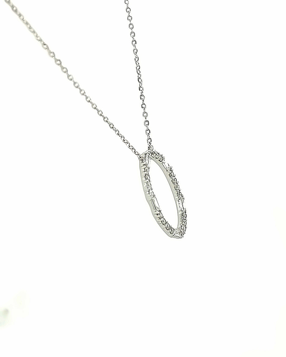 14KT WHITE GOLD DIAMOND ROUND SHAPE PENDANT