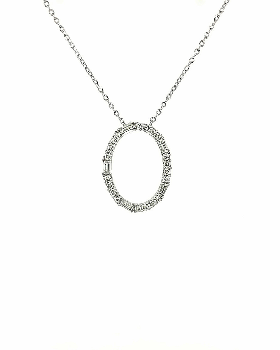 14KT WHITE GOLD DIAMOND ROUND SHAPE PENDANT