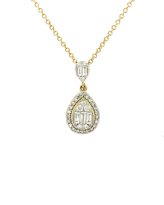 14KT YELLOW GOLD TEARDROP DIAMOND CHARM