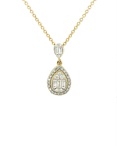 14KT YELLOW GOLD TEARDROP DIAMOND CHARM