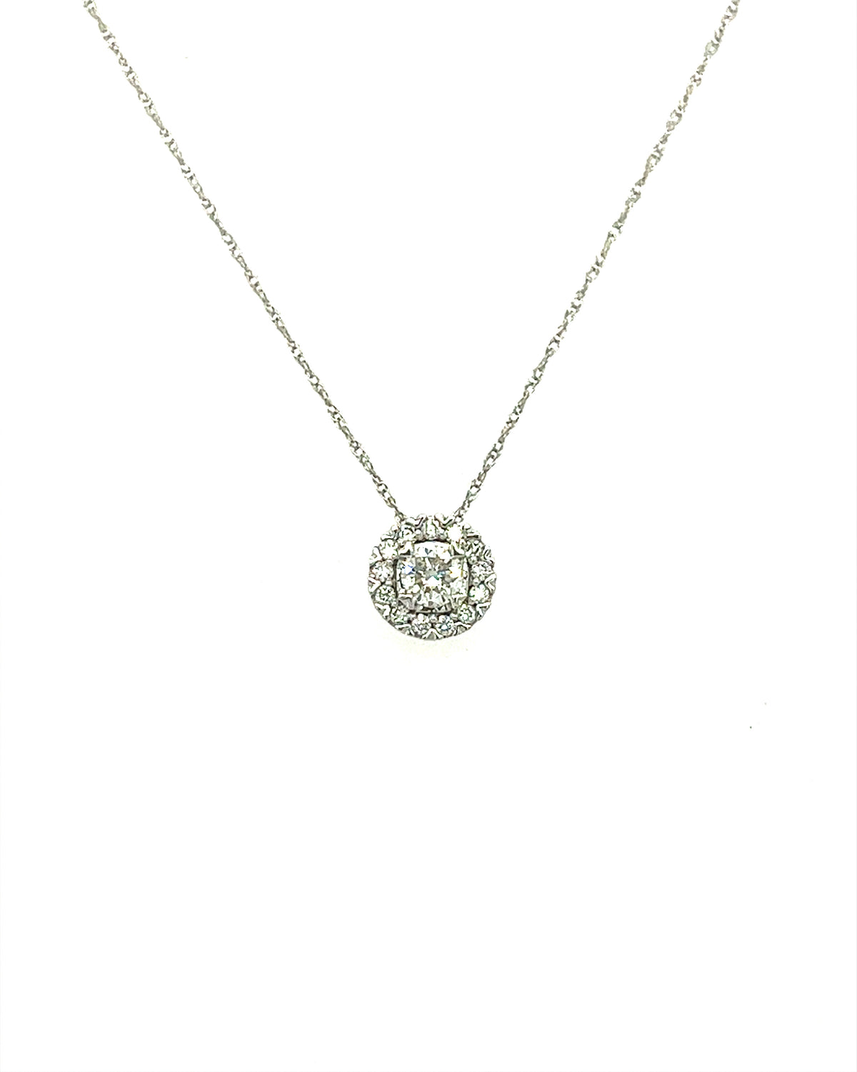 14KT WHITE GOLD DIAMOND CENTER PENDANT