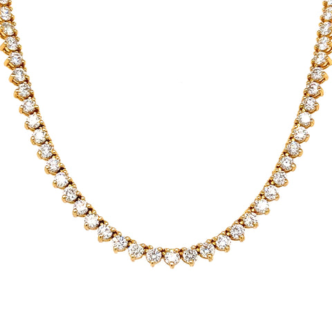 14KT YELLOW GOLD DIAMOND TENNIS NECKLACE 26.5"