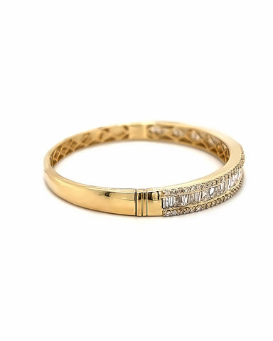 14KT YELLOW GOLD DIAMOND BANGLE