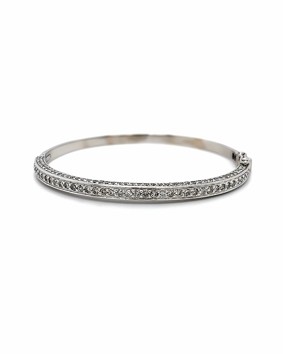 14KT WHITE GOLD DIAMOND BANGLE