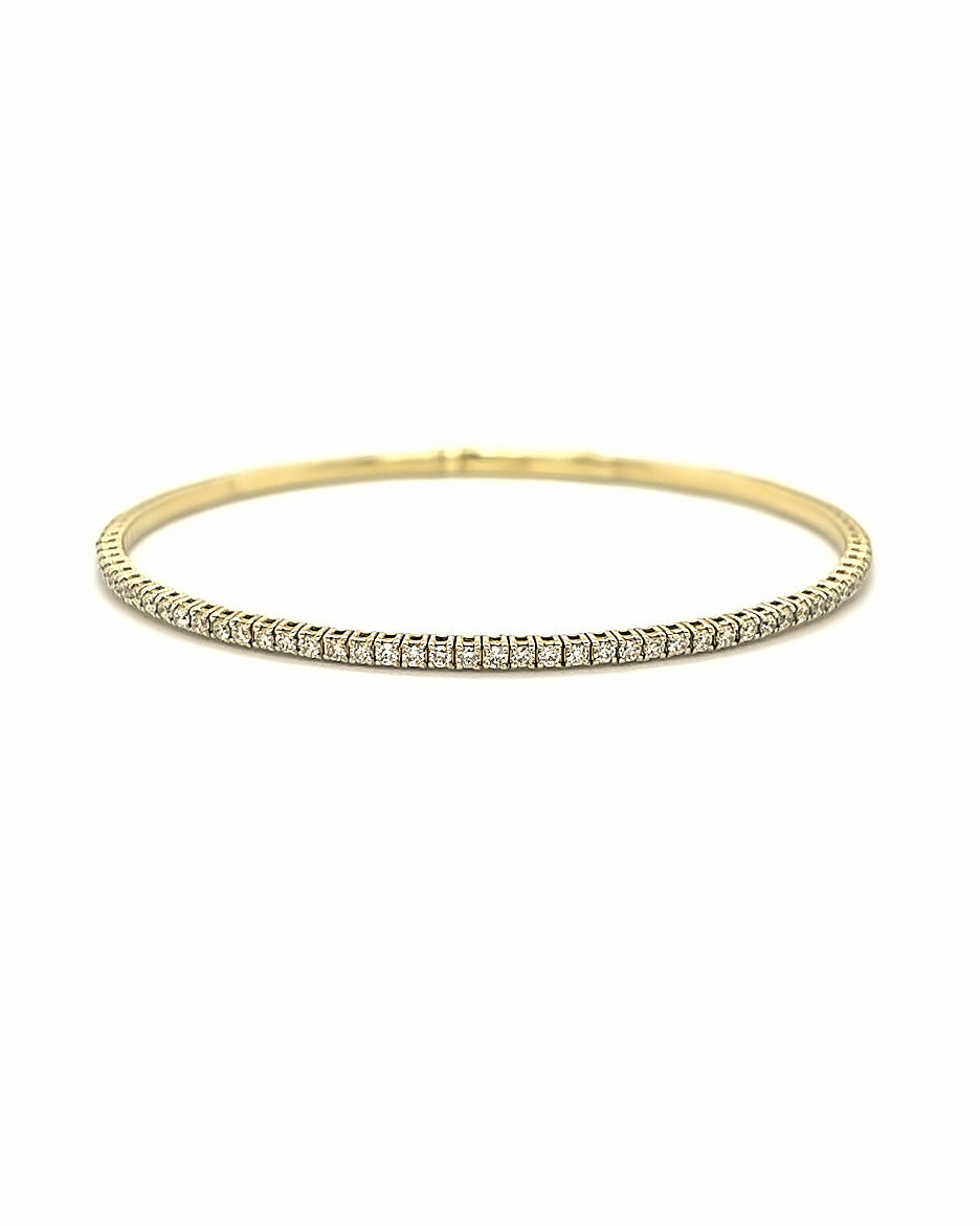 14KT YELLOW GOLD DAINTY DIAMOND BANGLE