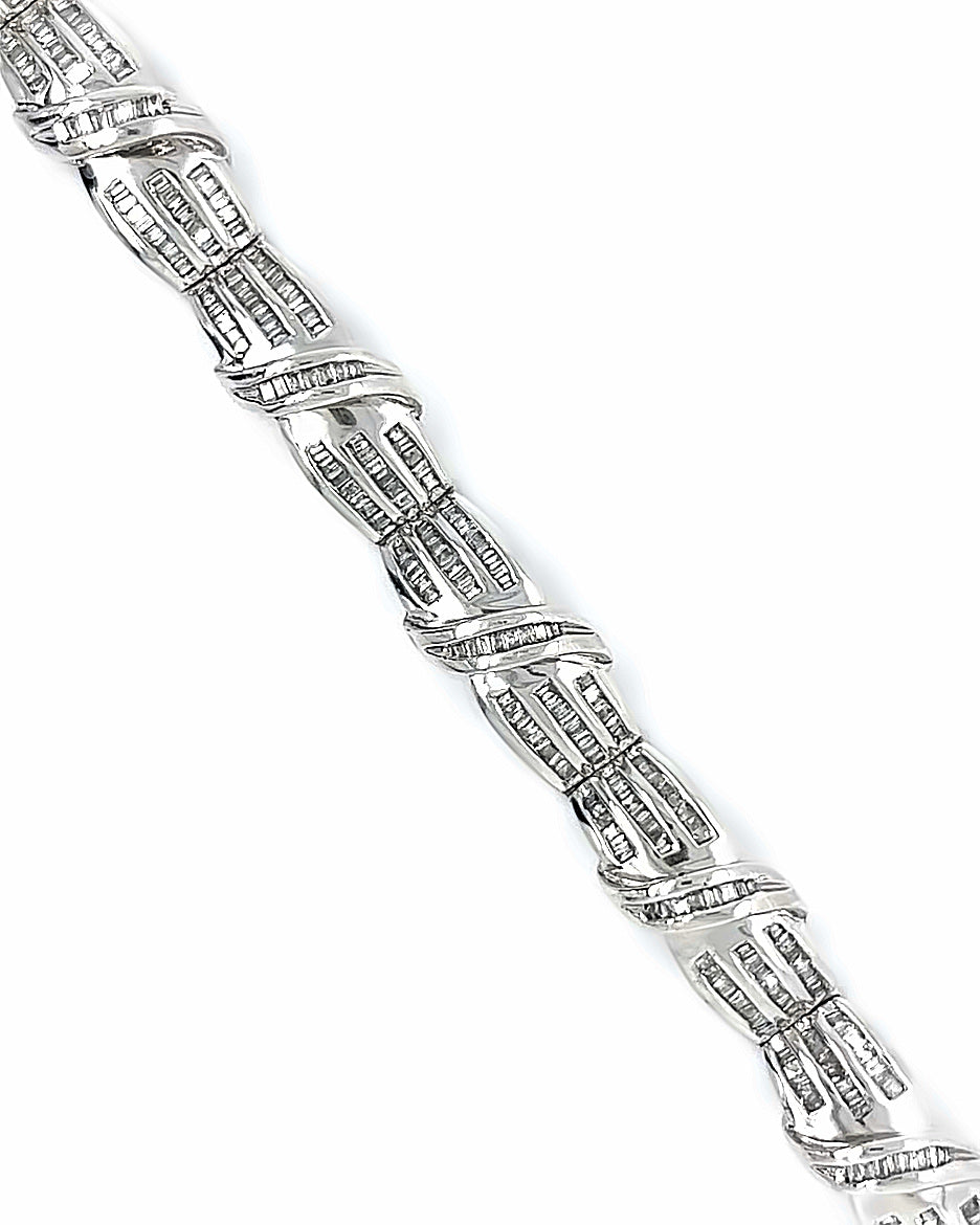 14KT WHITE GOLD BAGUETTE DIAMOND BRACELET