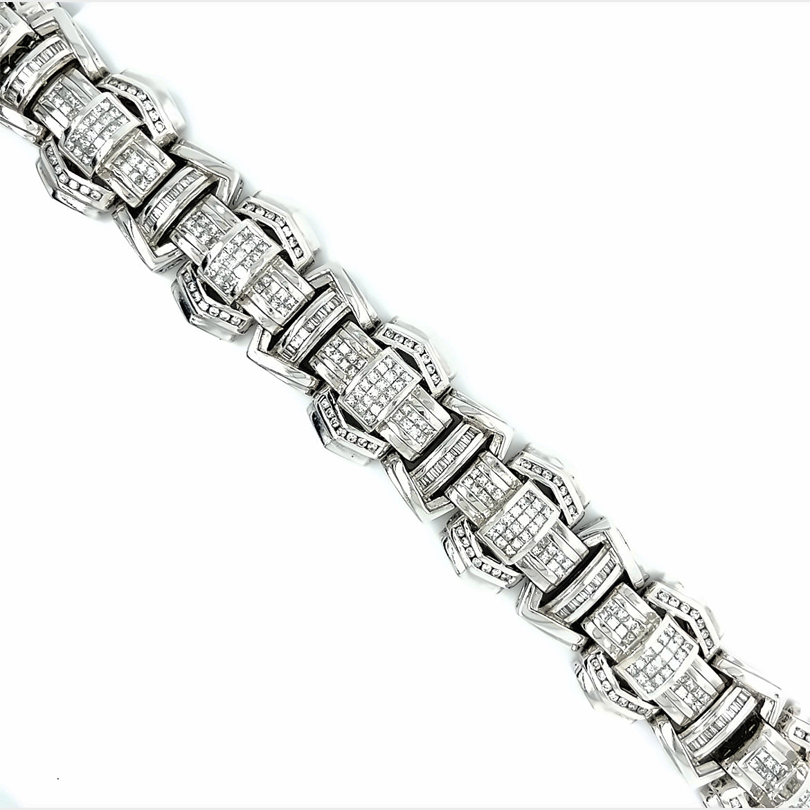 14KT WHITE GOLD DIAMOND MEN'S BRACELET