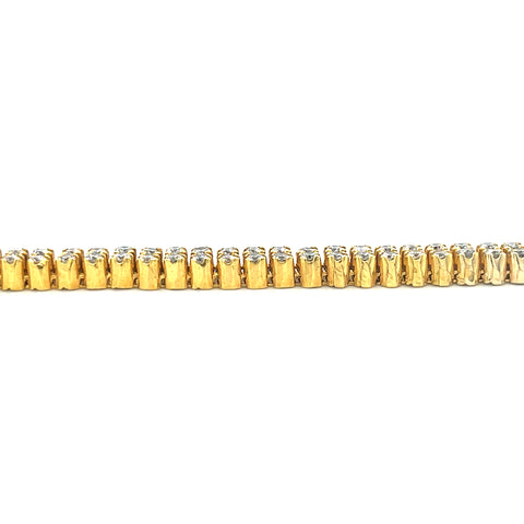 14KT YELLOW GOLD DIAMOND TENNIS  DOUBLE ROW BRACELET