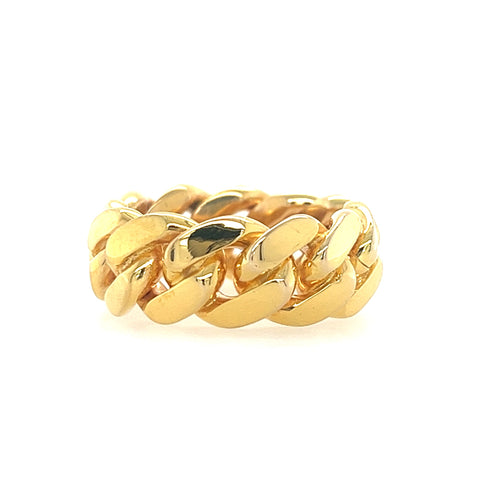 10KT YELLOW GOLD CUBAN LINK RING