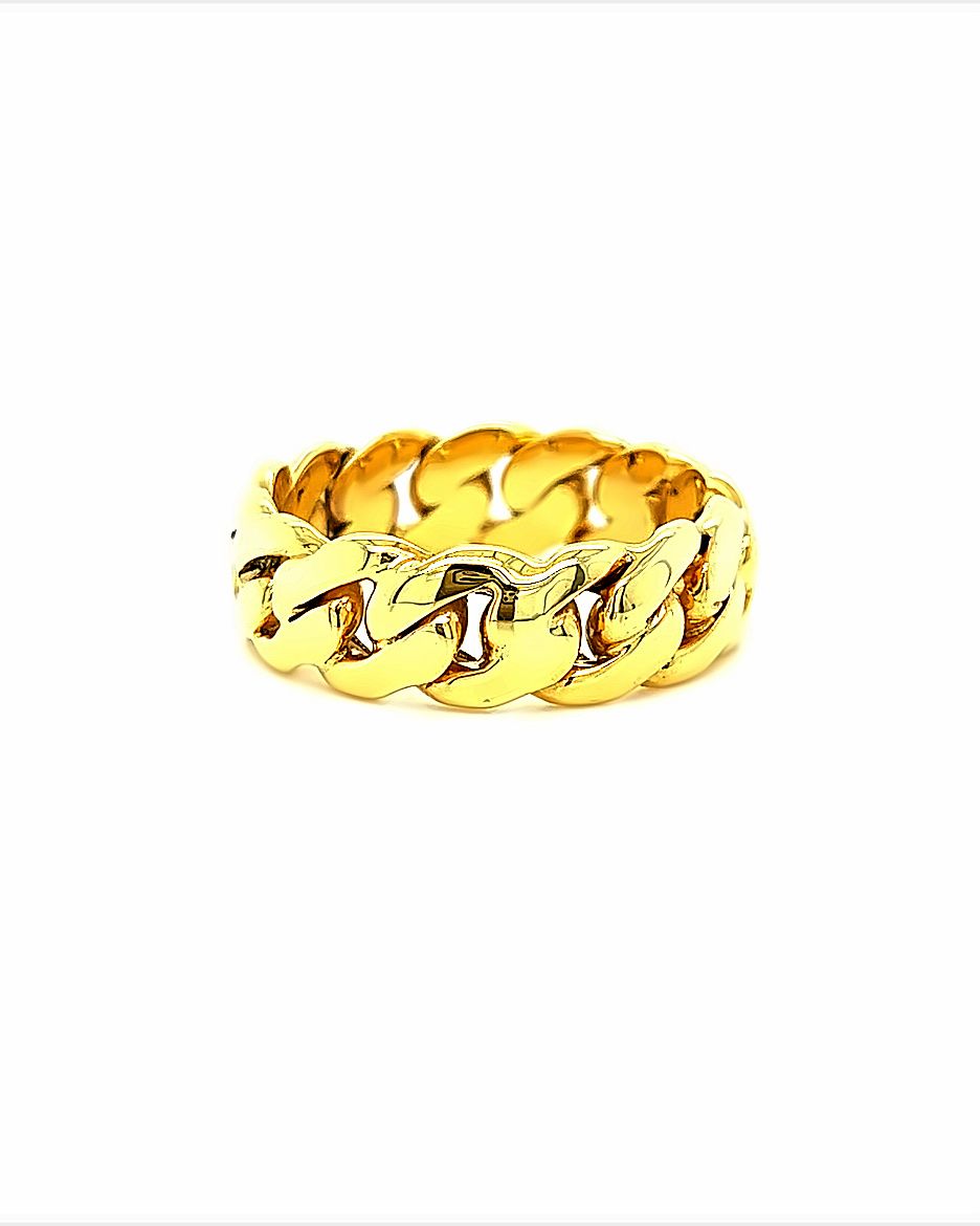 10KT YELLOW GOLD CUBAN RING SIZE11