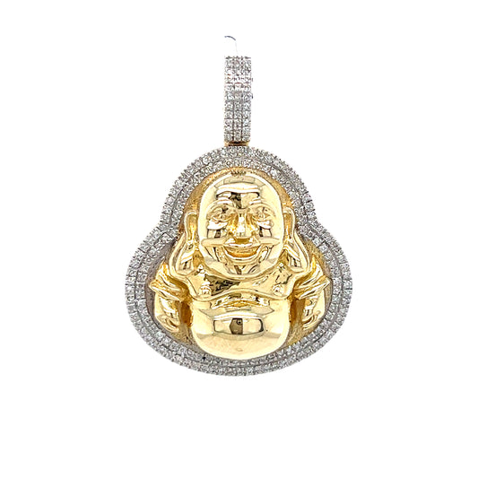 10KT YELLOW GOLD DIAMOND BUDDHA CHARM