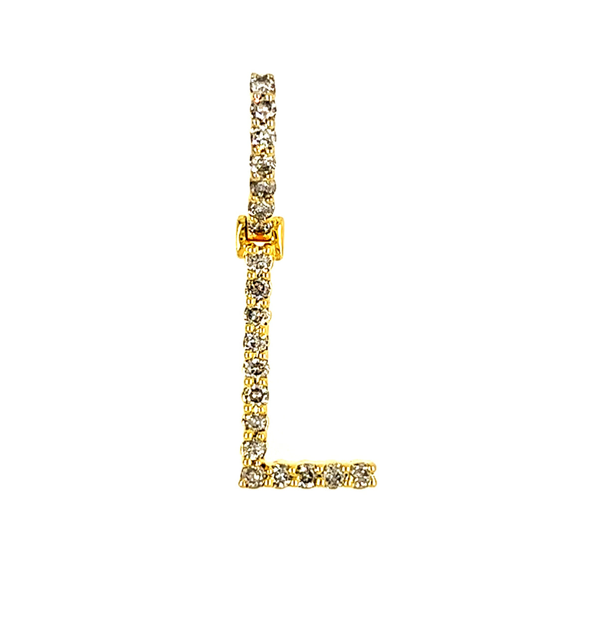 10KT YELLOW GOLD DIAMOND INITIAL "L" WITH DIAMOND BAIL