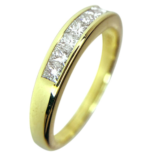 14 KT YELLOW GOLD PRINCESS DIAMOND WEDDING BAND - 0.45 CT