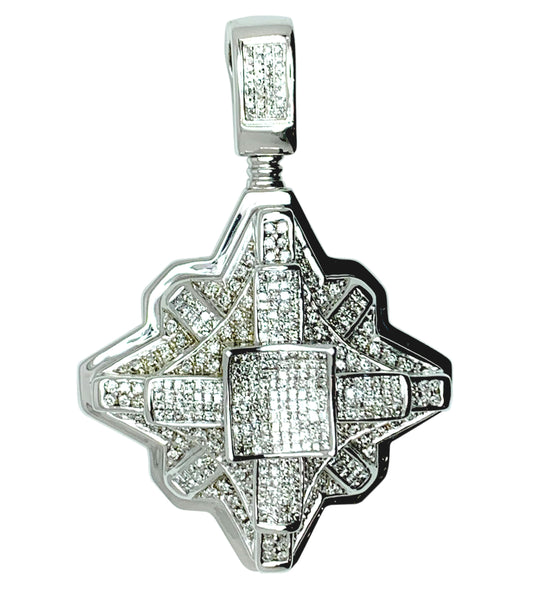 14 KT - White Gold Diamond Pendant - 4.31 CT