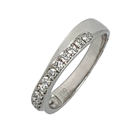 18 KT WHITE GOLD ROUND DIAMOND WOMENS RING - 0.22 CT