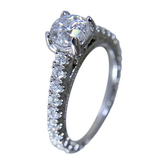 14 KT WHITE GOLD WOMENS ENGAGEMENT RING - 1.76 CT