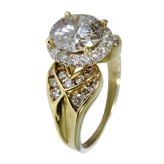 14KT YELLOW GOLD DIAMOND WOMENS RING - 1.85 CT