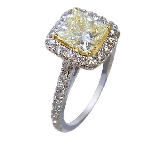 18K WHITE GOLD DIAMONS WOMENS RING - 2.18 CT