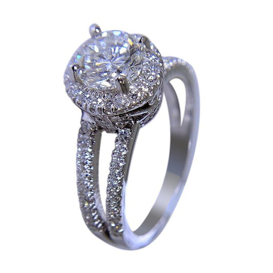14K WHITE GOLD - WOMEN ENGAGEMENT DIAMOND RING - 1.69 CT