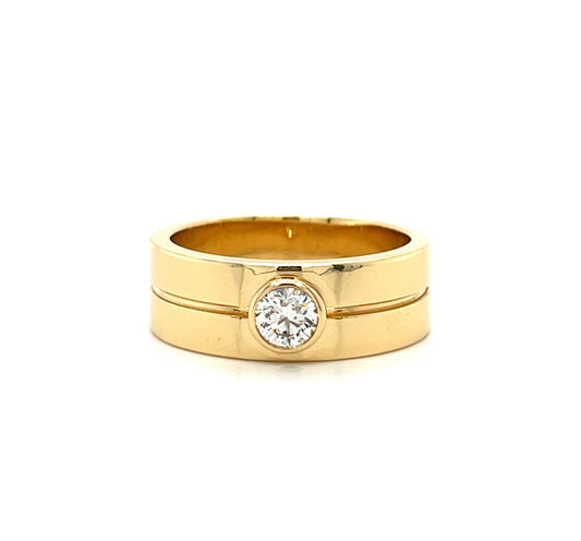 14KT YELLOW GOLD FANCY MEN'S DIAMOND WEDDING BAND